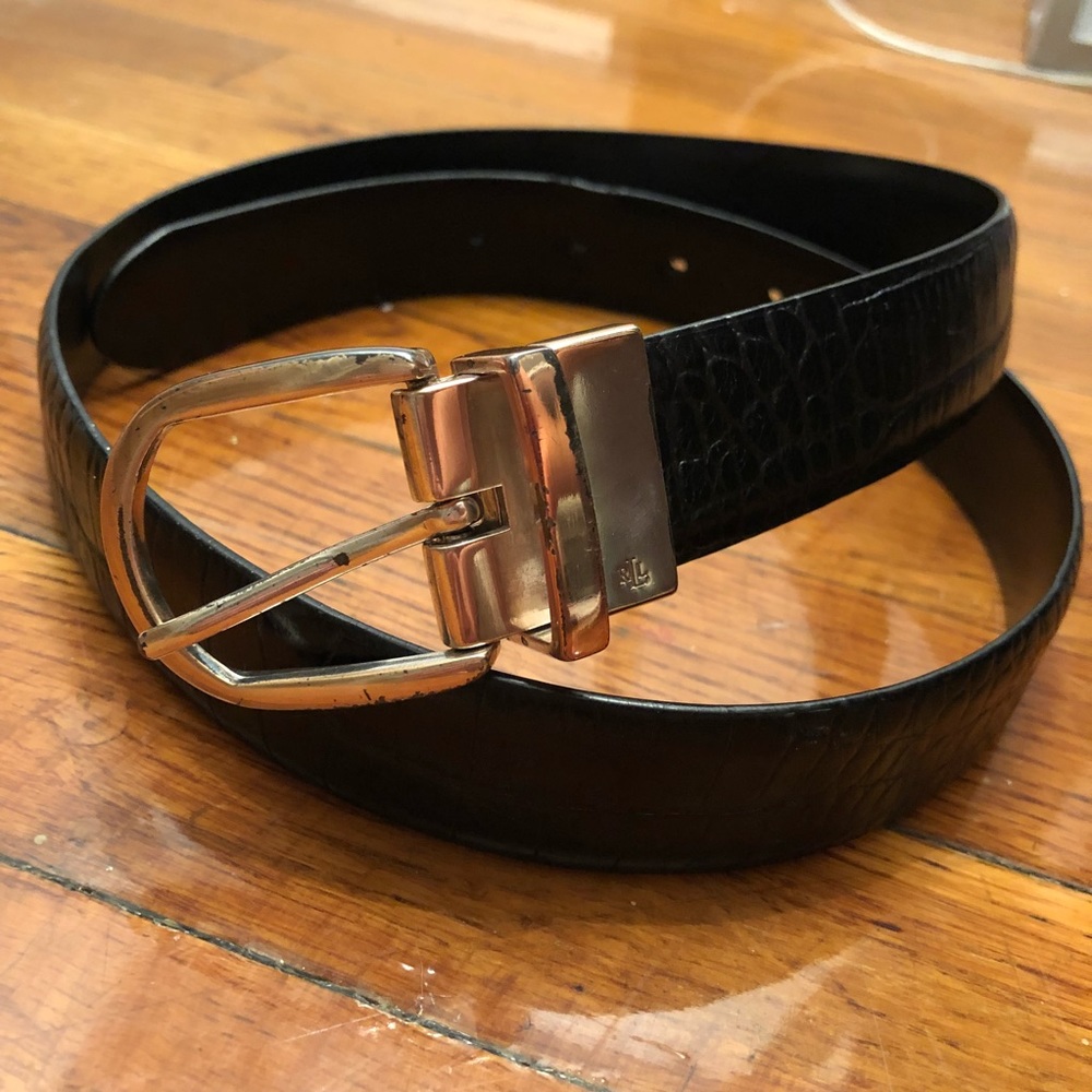 Ralph Lauren Reversible Crocco Leather Belt